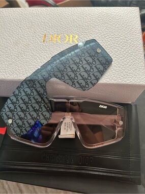 Dior Pink Shield Sunglasses with Monogram Visor
